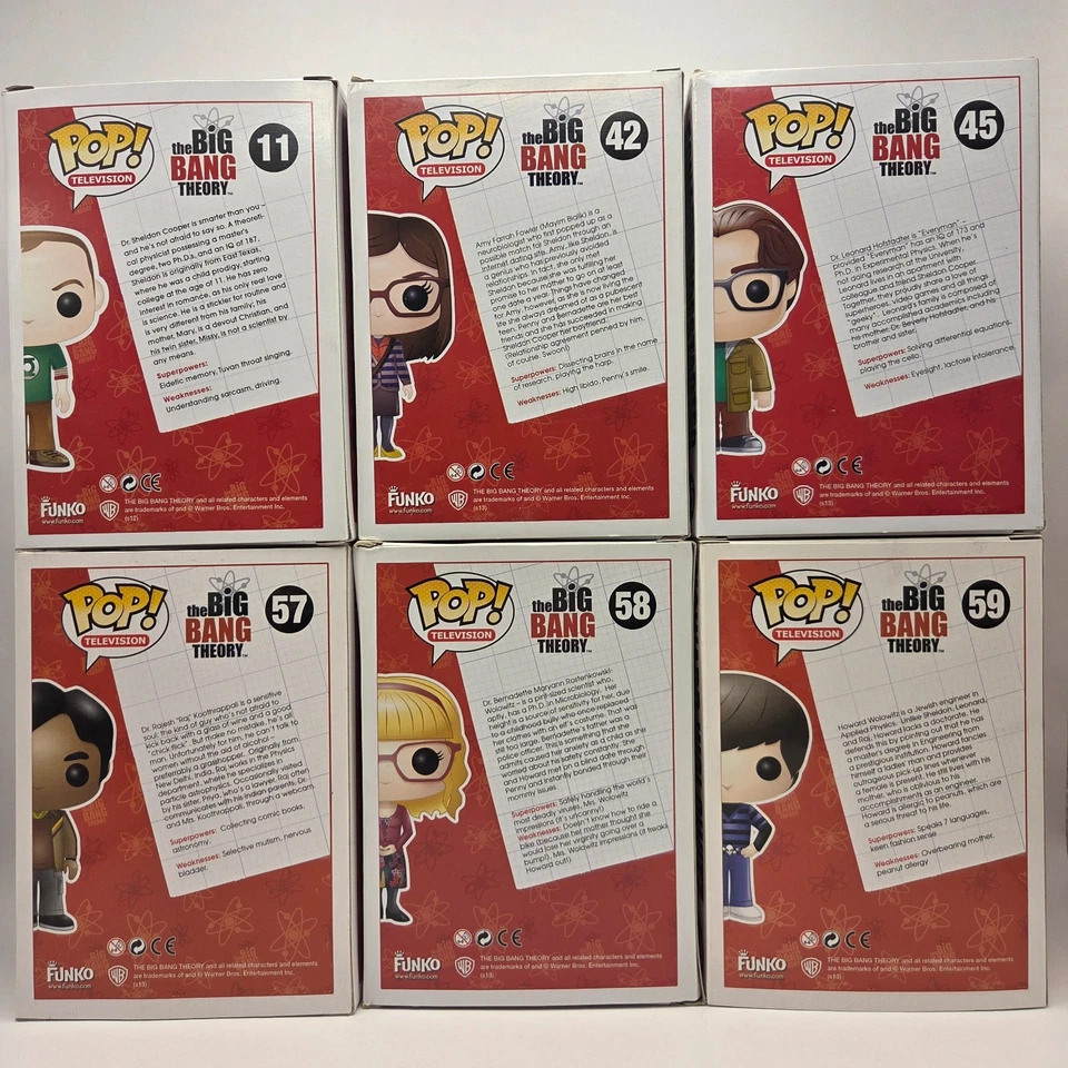 6 - FUNKO Pop Big Bang Theory Vaulted Sheldon Amy Leonard Raj Bernadette Howard - Image 3 of 4