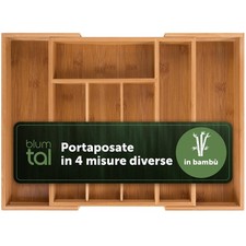Blumtal portaposate da cassetto di bambù - porta posate cucina cassetto regolabi