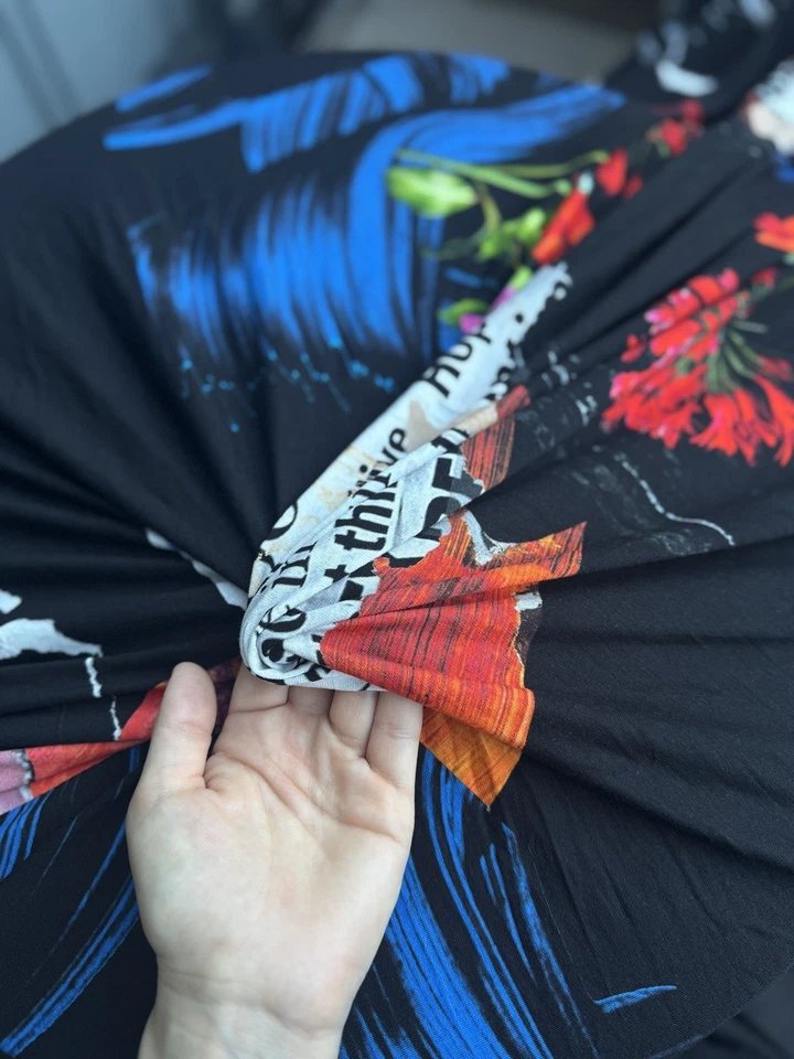 Deadstock Jersey Stretch Knitted Fabric By The Yard 100% Cotton Fabric Width 55 - Image 3 of 4