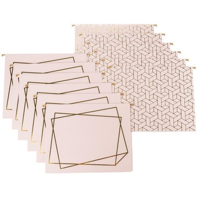 12 Pack Decorative Hanging File Folders | Letter Size with Adjustable Tabs | ...