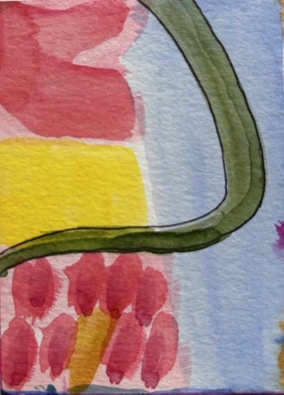 ACEO Original Abstract Painting 3.5”x2.5” Art by Miss Rina of Studio MRAO