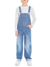 Boys Denim Bib Overalls with Adjustable Straps and Convenient Tool Pockets 5-...