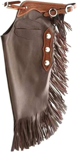 Chaps Western En Cuir Marron Personnalisé - Pour Adulte, Style Cowboy Action Shooting