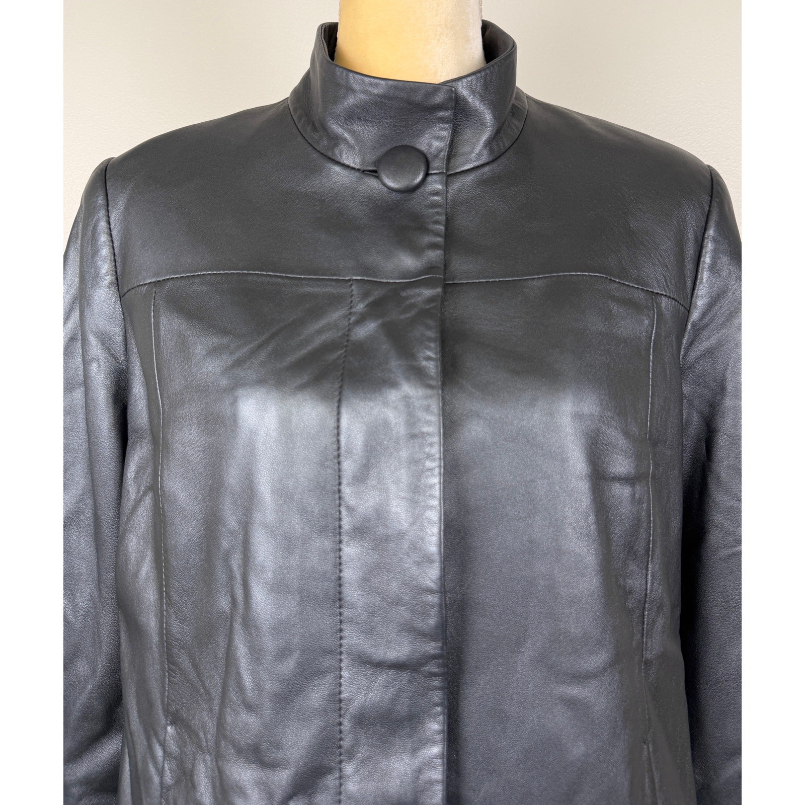 Pendleton Metallic Leather Button Down Jacket Bla… - image 3