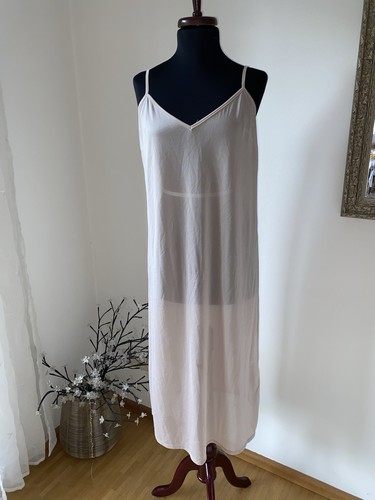 H&M Kleid Maxikleid mit Unterkleid Chiffon Blumen Rüschen Boho Gr S M wie Neu - Bild 8 von 10
