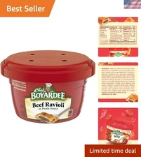 Delicious Beef Ravioli in Pasta Sauce - 12 Microwaveable Bowls (7.5 OZ Each)