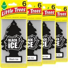 LITTLE TREES Car Air Freshener | Hanging Tree AUTO| Black Ice, 24 Air Fresheners