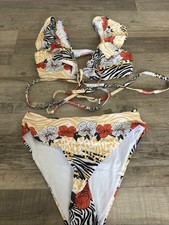 NEW! Shein Womens Bikini Sz S Floral Ruffle B...
