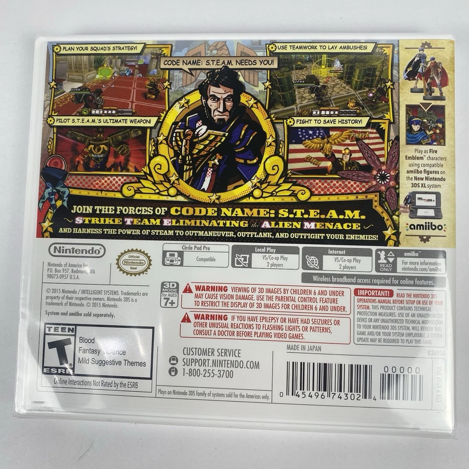 Code Name: S.T.E.A.M. (STEAM) - Nintendo3DS - First Print | Factory Sealed | New - Image 2 of 4