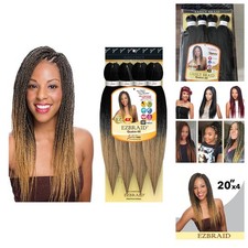4x Ez Braid 20 Inch Braiding Hair Pre Stretched Synthetic Yaki Crochet Braids