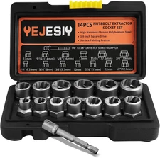 14PCS Premium Bolt Extractor Kit, Stripped Bolt Extractor Socket Set with 3/8...