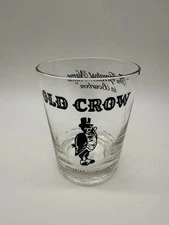 VTG OLD CROW Kentucky Bourbon Whiskey Double Old Fashion Glasses Rare Chipped