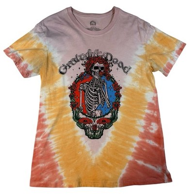 Grateful Dead Tie Dye T Shirt XS Skeleton Roses Skull Graphic Band Tee Unisex