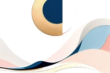 Geometric Abstraction Fluid Energy Expression Canvas Wall Art Picture