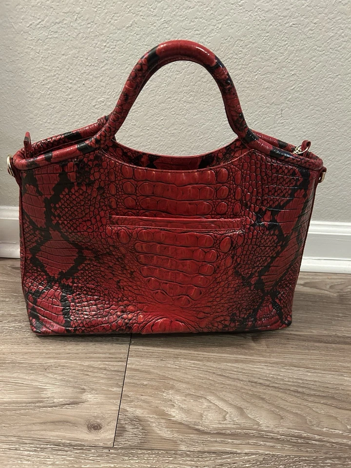 Bolsos de mano Brahmin piel de serpiente roja/negra Foto 2 de 4
