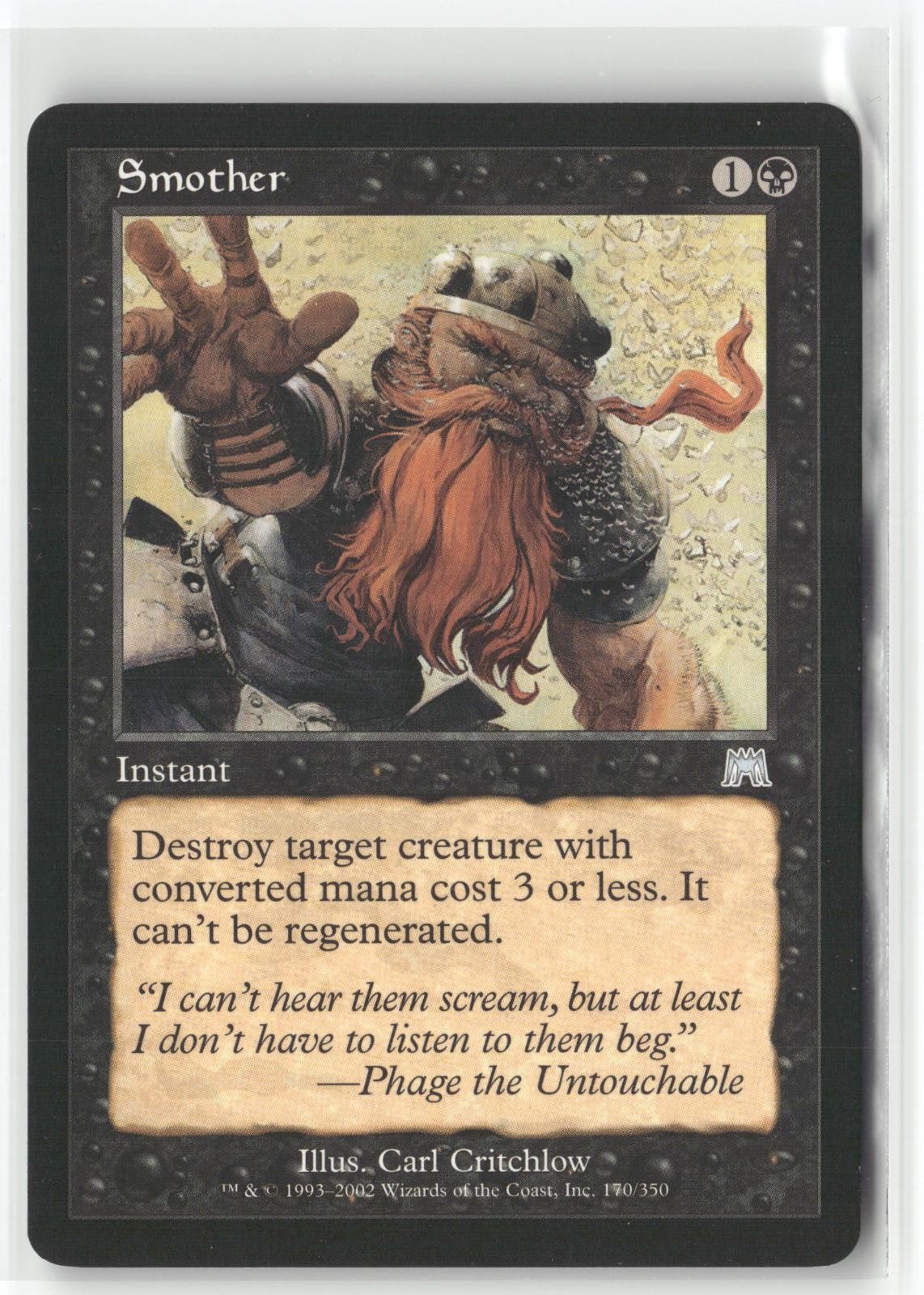 Smother 170 Uncommon Onslaught Magic: The Gathering Lightly Played