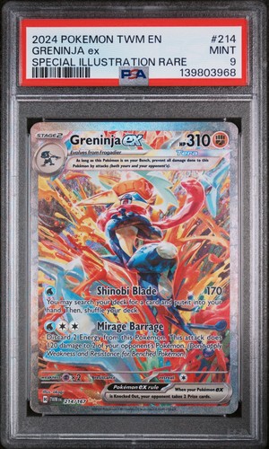 2024 POKEMON TWM EN-TWILIGHT MASQUERADE #214 GRENINJA EX PSA 9