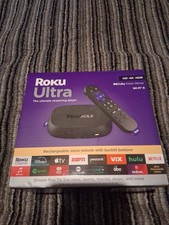 Roku - Ultra  4K/HDR10 /Dolby Vision  Atmos Streaming Device Rechargeable Back