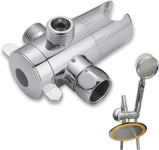 3 Way Shower Diverter Valve 1/2” Three Head Splitter Adapter and Fixed Spray Hea