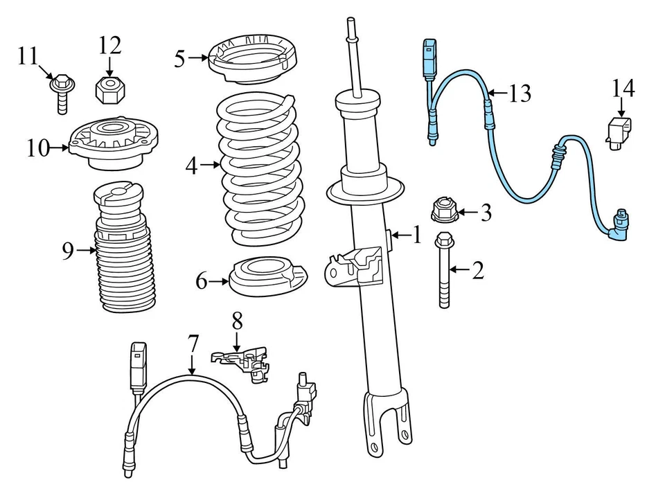 BMW M550I XDRIVE 2018-2023 - ABS/sensor de velocidad delantero arnés de cableado 6861345 Foto 3 de 4