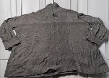 Pure Energy Womens 3X Open Front Heather Gray Cardigan Sweater Lightweight Cover