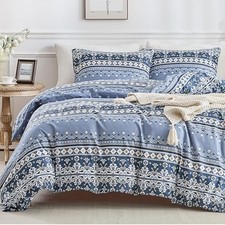 Boho Duvet Cover Queen Size, Queen 90 90 inch B  indigo Blue No Comforter 