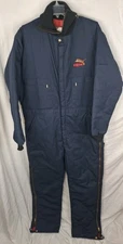 Vintage WearGuard Mens Large Tall Insulated Coveralls Navy Zipper Hood Exxon USA