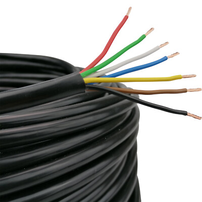 5 Meter Anhängerkabel 7 polig FLY 7 x 1,5mm² Kabel Anhängerleitung PVC