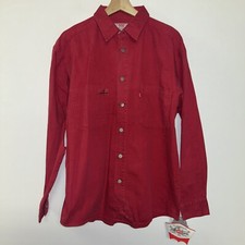 Vintage 1990 s Levi s Kids Red Denim Shirt, Deadstock NWT, Size XL 20