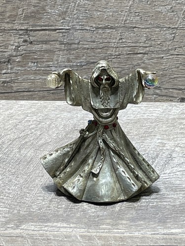 Vintage 80s Masterworks Wizard with Glass Orbs Pewter Figurine Fine Pewter - Picture 3 of 16
