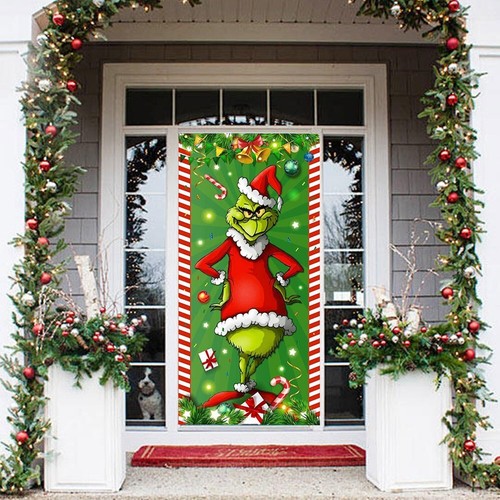 New Christmas Door Width Polyester Fabric New Year Decoration Door Curtains UK. - Picture 17 of 18