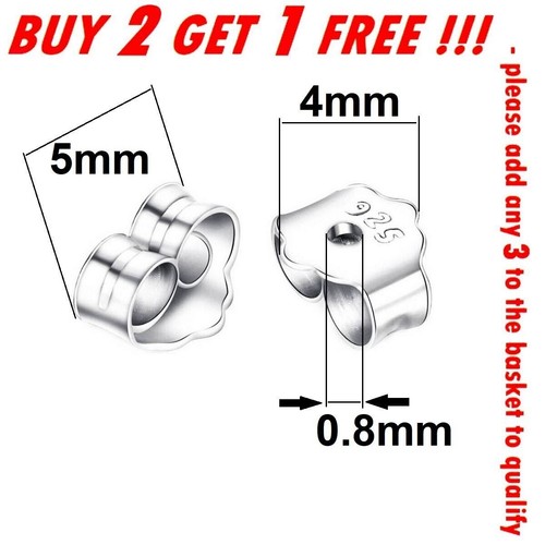 New 925 Sterling Silver Stud Earrings Cubic Zirconia Women Pack Backs Small Sets - Picture 90 of 97
