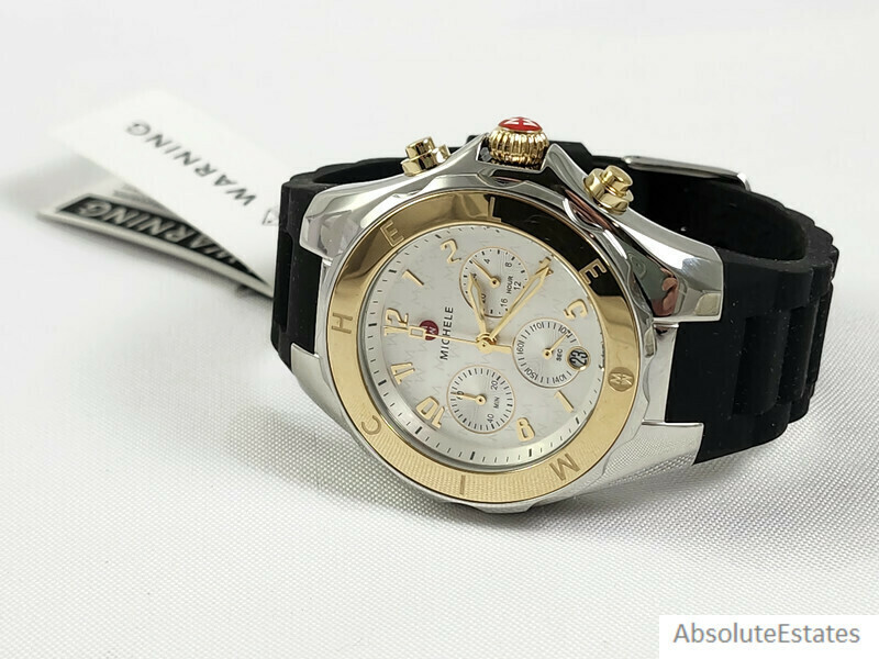 NEW Michele Tahitian Jelly Bean Two Tone Gold Silver Black  display picture 1