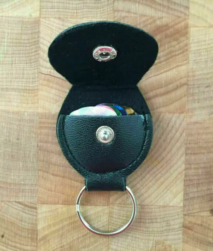 Genuine Leather Keychain Guitar Pick Holder Plectrum Case Bag-NEW