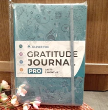 CLEVER FOX GRATITUDE JOURNAL ~ Blue Cover New , Fast Shipping