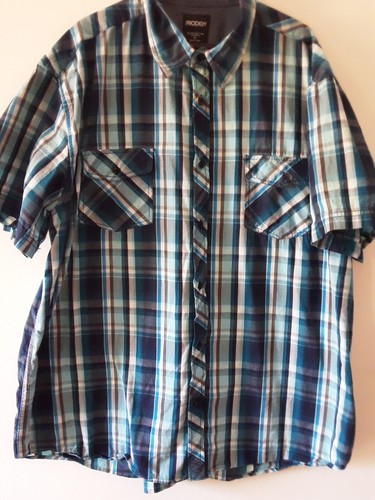 PRODIGY Shirt Mens 4X Large Button up Large Fit Blue Pocket Western - Picture 3 of 12