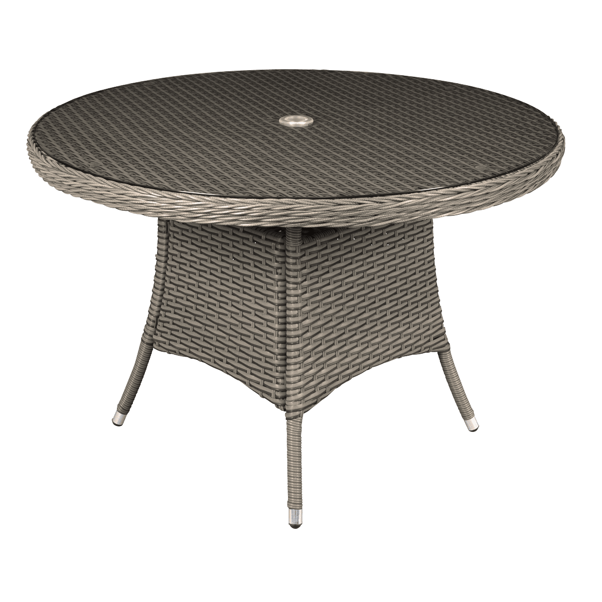 Sealey DG66 Dellonda Chester Rattan Wicker Round Outdoor Dining Table wi