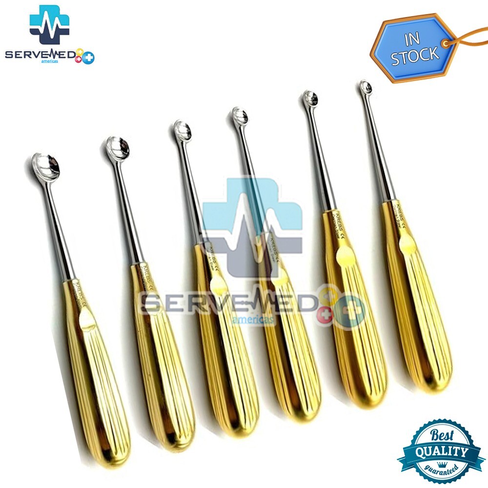 20x Spratt (Brun) Bone Curettes, 9", Straight, Oval Cup, Sz 0 - Foto 4