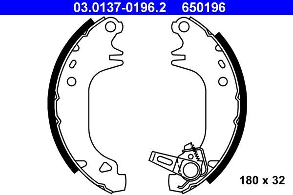ATE Bremsbackensatz Hinten Peugeot, Citroen 03.0137-0196.2-image