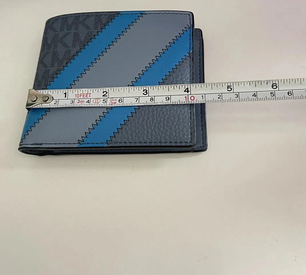 Michael Kors Cooper Wallet Blue/denim Blue Stripe Wallet. Signature MK