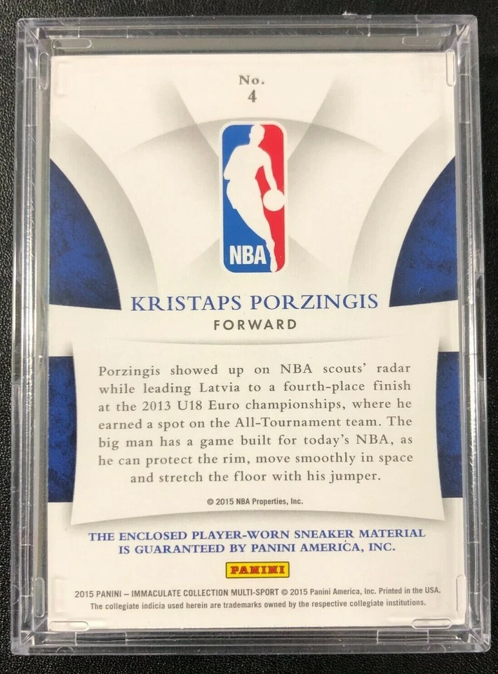 2015 Immaculate Multi Sport KRISTAPS PORZINGIS Sole of the Game RC SHOE #18/19 - Image 2 of 2