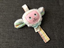Vintage 1984 Fisher Price Baby Lamb Wrist Rattle 671 Crib Playpen Toy Plush