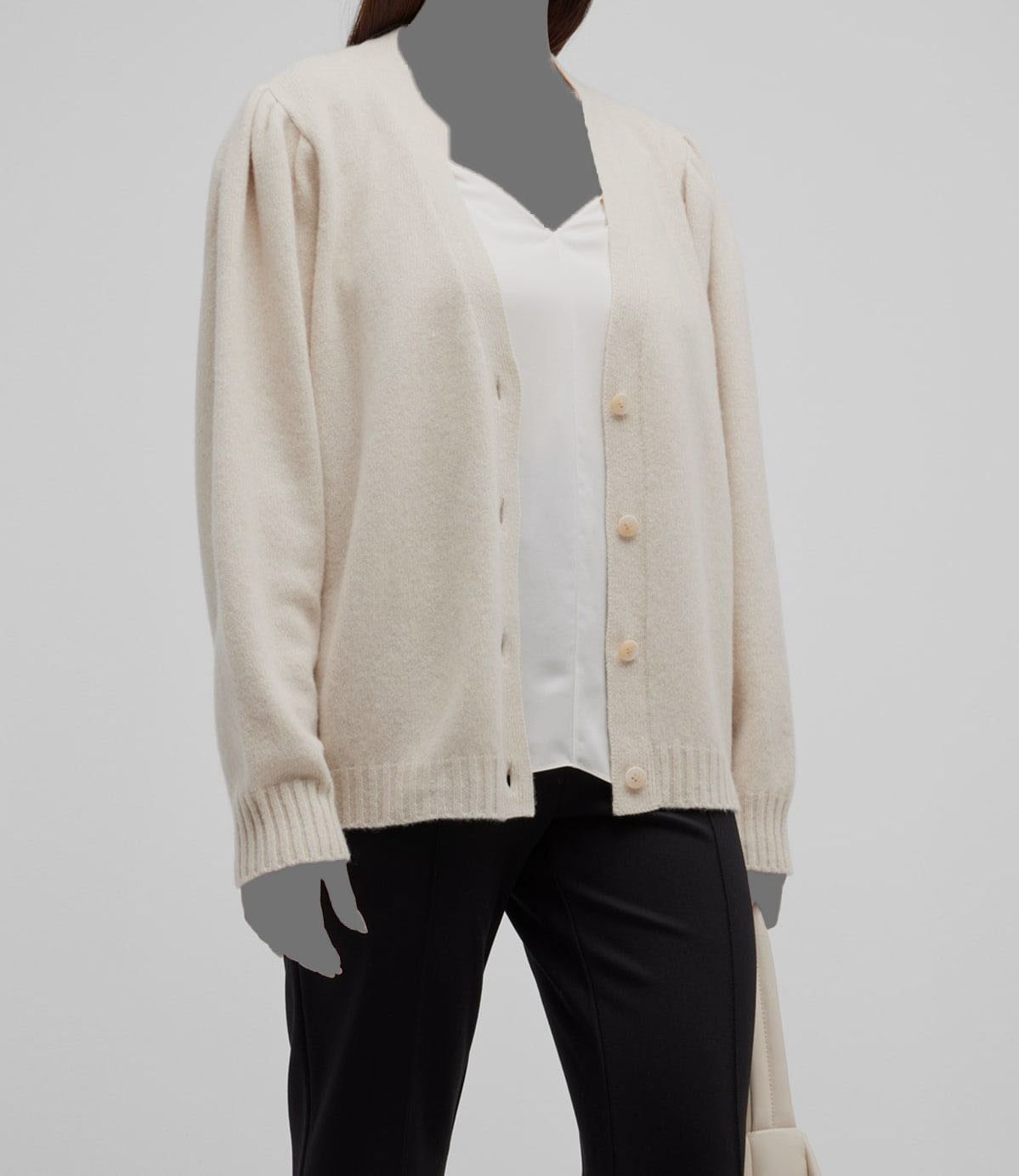 $325 Whitney Morgan Women's Beige Cashmere Cardigan Sweater Plus Size 1X image 2