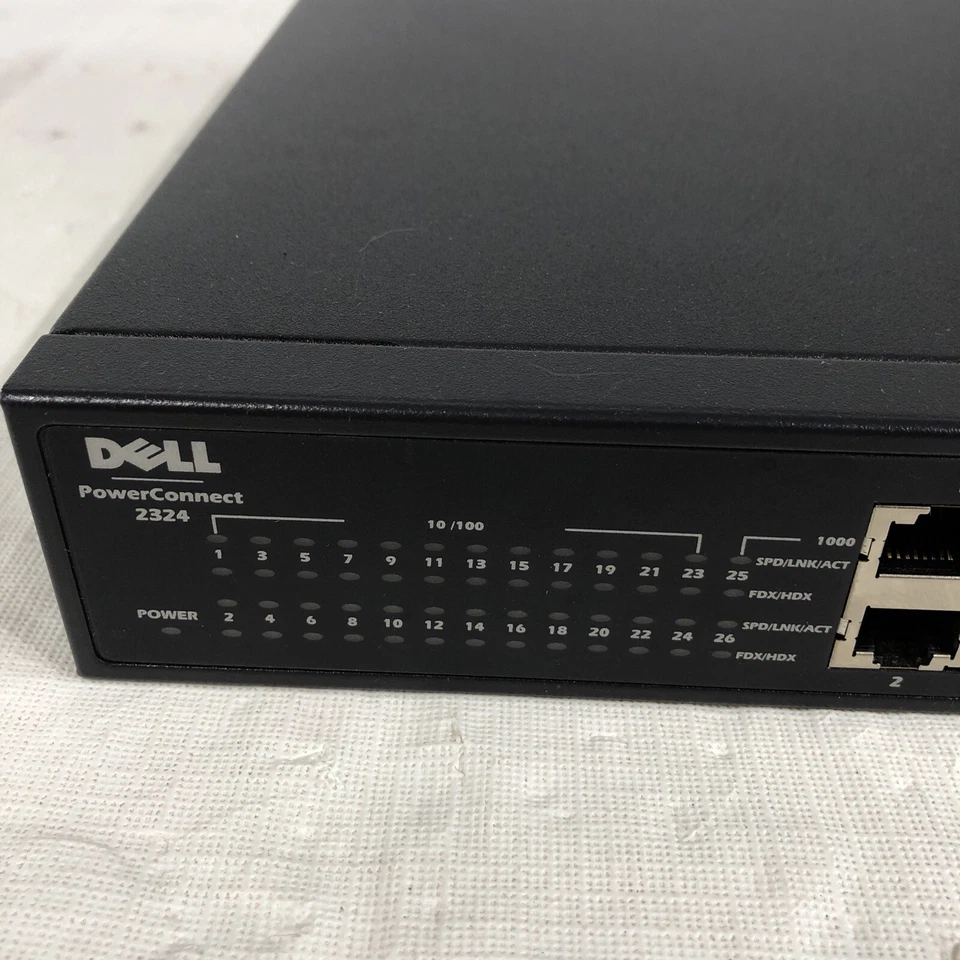 Dell PowerConnect 2324 10/100/1000 24-Port Fast Ethernet Switch + Rack Mount - Image 2 of 4
