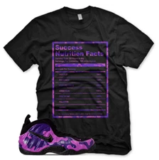 New "SUCCESS FACTS" T Shirt for Air Purple Camo Foamposite