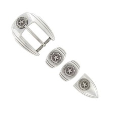 Western Cowboy Texas Silver Star Engraved Belt Buckle Set fits 1 inch wide Belt