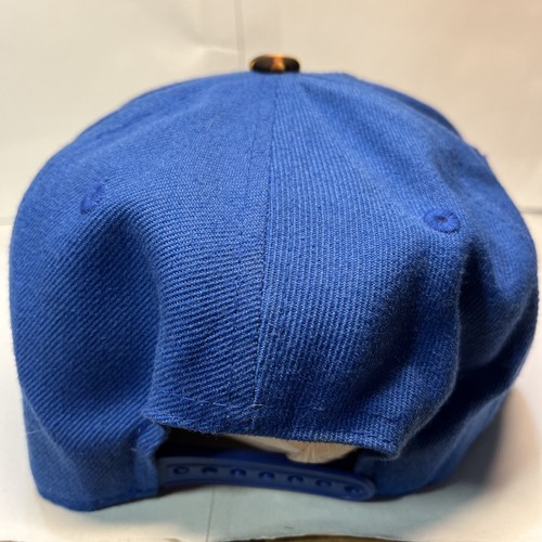 City Hunter Plain Blank Leopard Bill Blue Snapback Hat - Picture 3 of 8