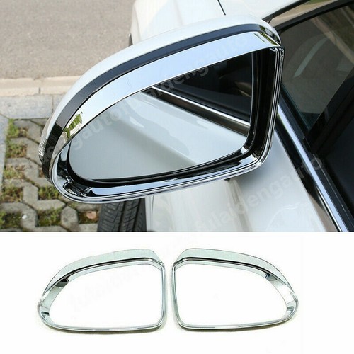 2P For hyundai santa fe 2019-2021 Chrome Rearview Mirror Rain Eyebrow Frame Trim - Picture 1 of 6