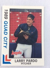 1989 Quad City Angels-Eastern League-BEST Baseball Card-Larry Pardo