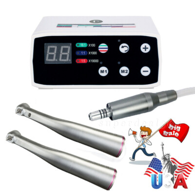 Dental Electric Brushless Micro Motor 1:5 Increasing LED Contra Angle E-type